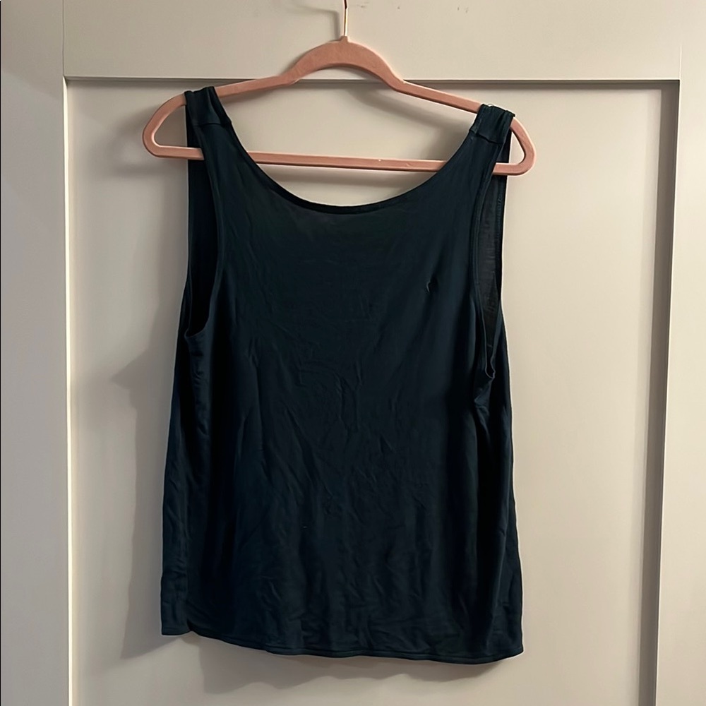 Blue Tank Top with Rounded Neckline and Soft Fabric